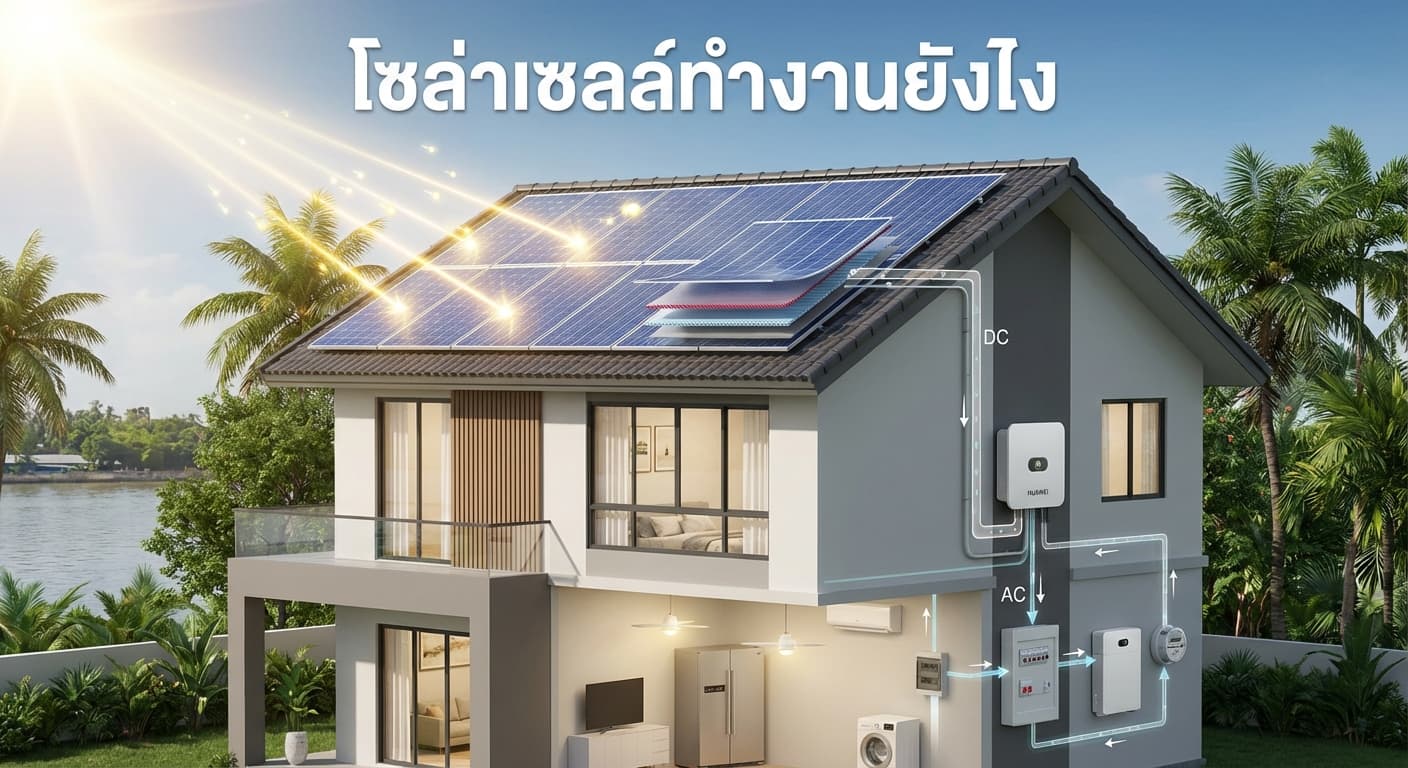 โซล่าเซลล์ทำงานยังไง? เจาะลึกวิธีประหยัดค่าไฟสำหรับชาวนนทบุรี โดย เอนีเทค (Aneetech)