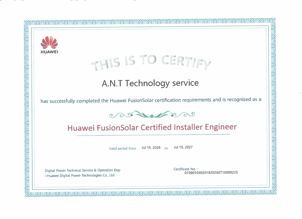 Huawei FusionSolar Certified Installer Engineer